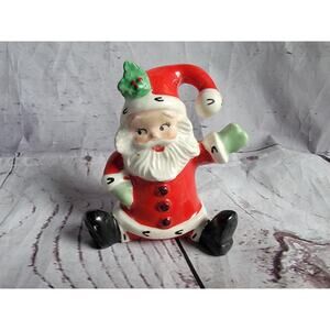 Vintage Lefton Sitting Side-Glancing Santa Claus Christmas Salt Shaker 30579